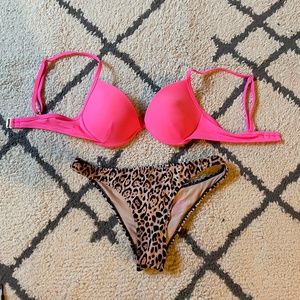 Victoria Secret S bikini pink + cheetah